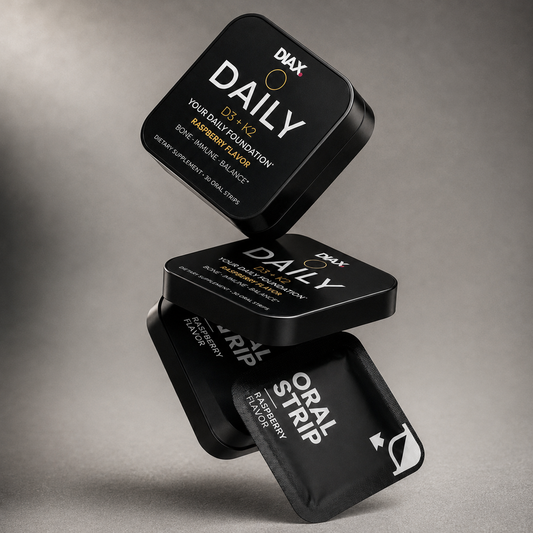 DIAX DAILY D3 + K2 raspberry dissolvable strips
