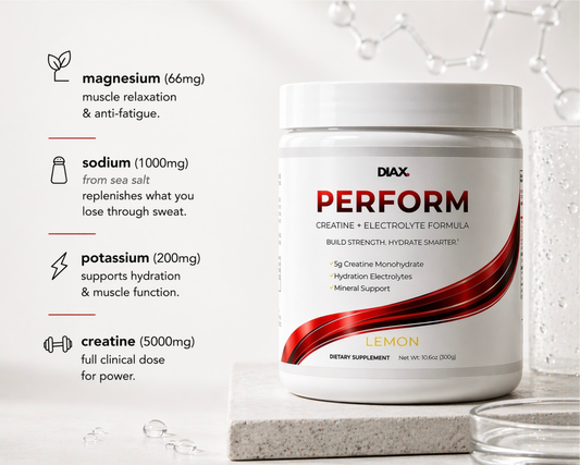 Creatine electrolyte supplement with 5g creatine, sodium from sea salt, potassium and magnesium for strength, hydration and performance