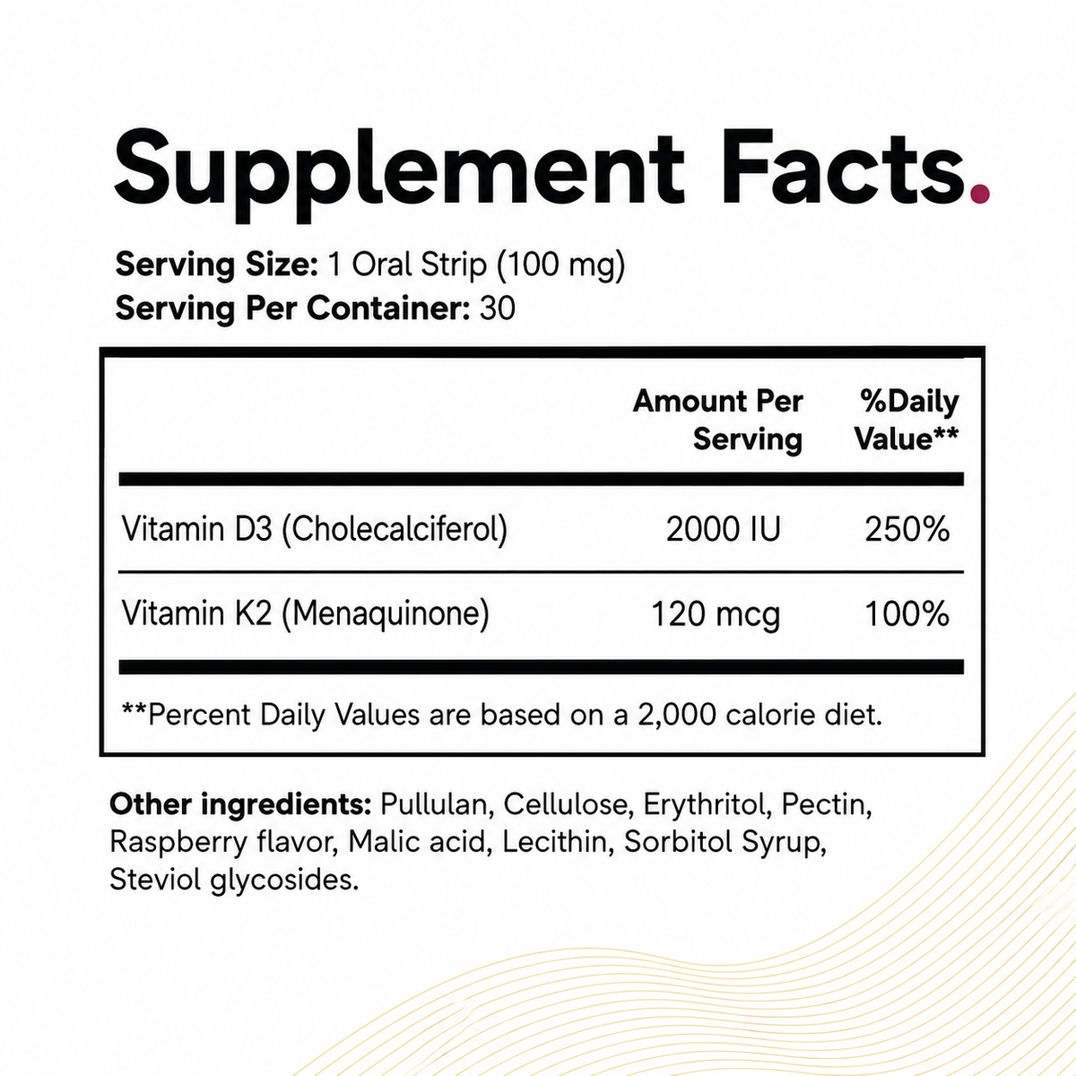 DIAX DAILY D3 + K2 oral strips product image
