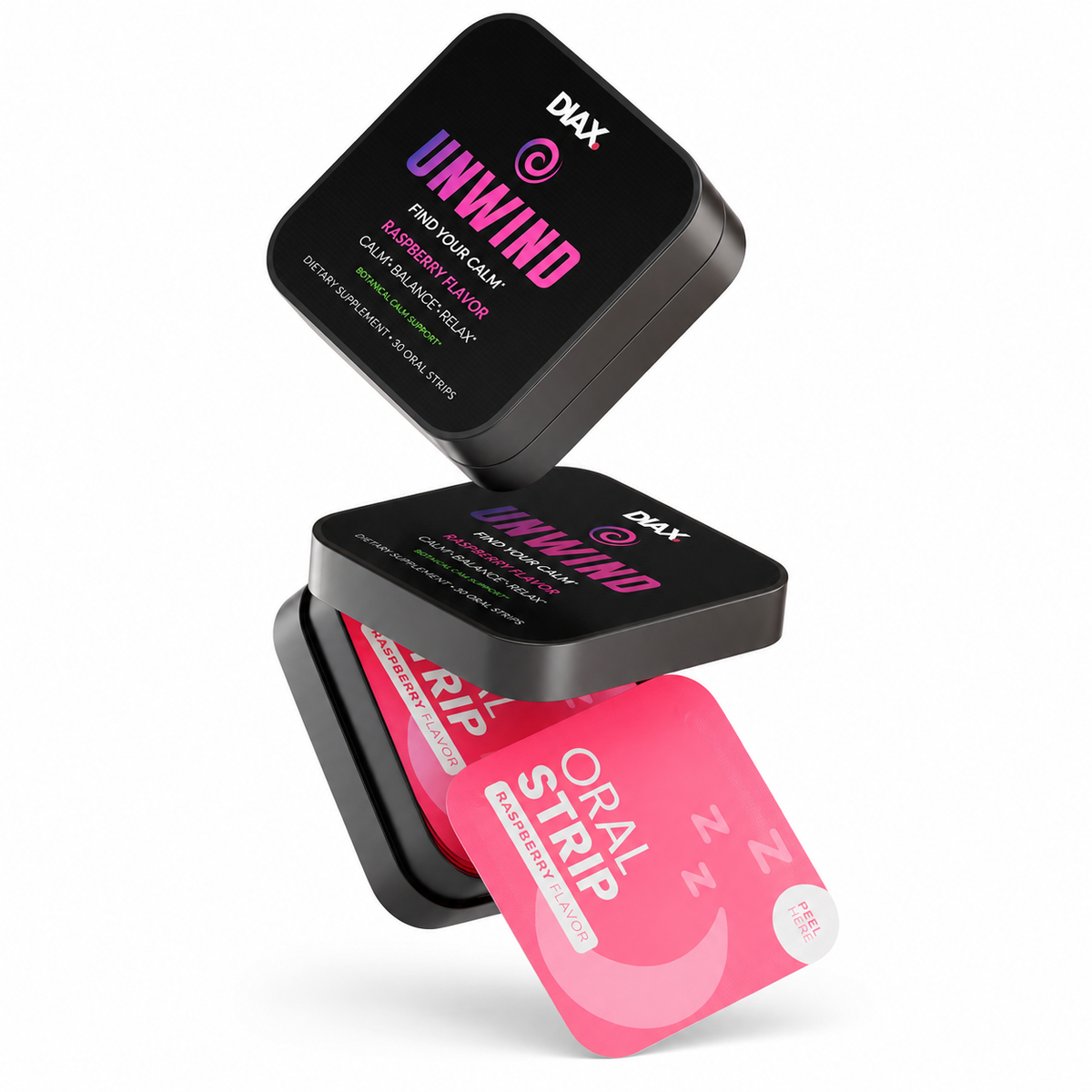 DIAX UNWIND raspberry oral strips product image