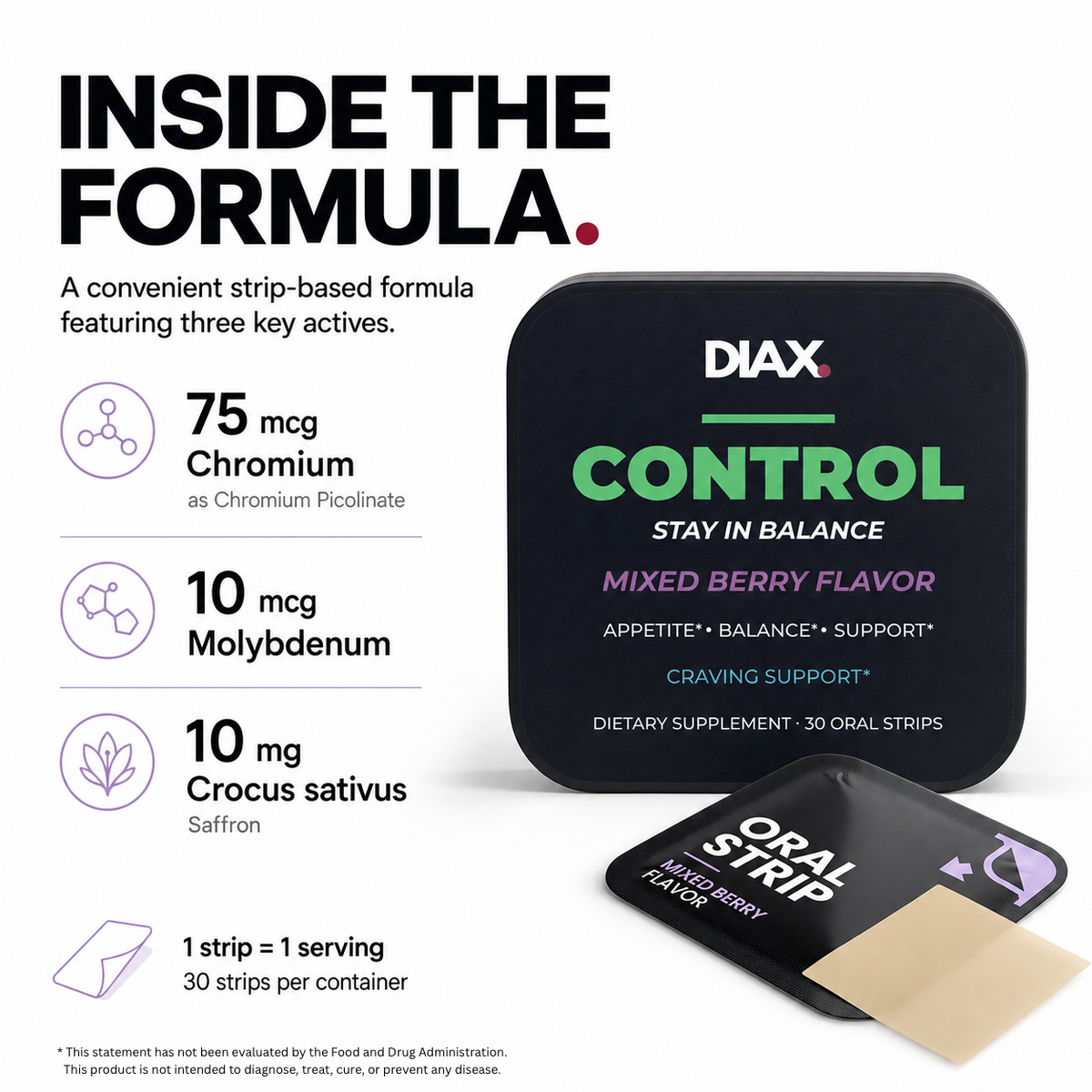 DIAX CONTROL oral strips product image