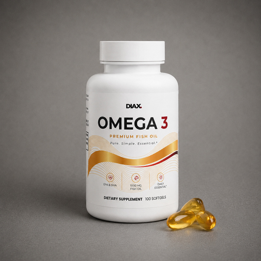 DIAX Omega 3 with 180mg EPA and 120mg DHA per softgel