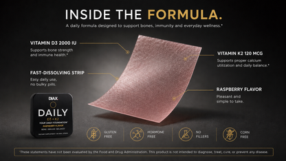 DIAX DAILY™ D3 + K2 — Your daily foundation.