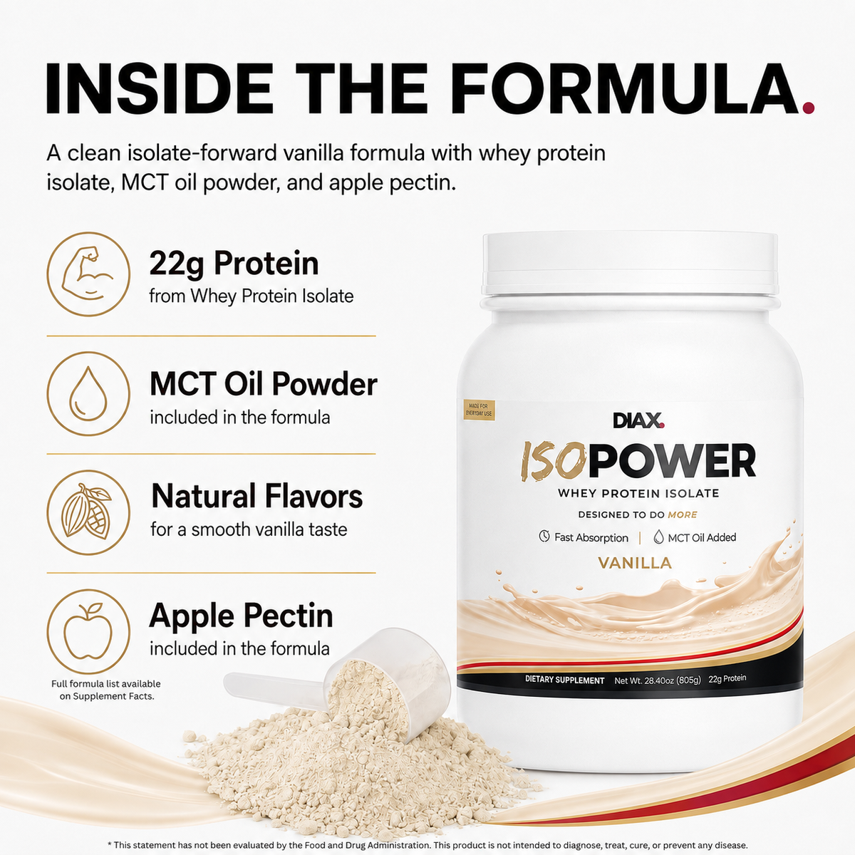 DIAX ISOPOWER Vanilla whey protein product image