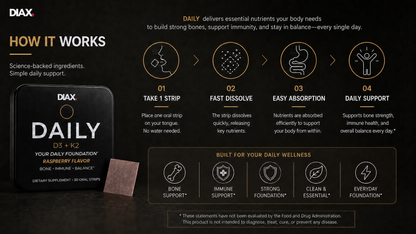 DIAX DAILY™ D3 + K2 — Your daily foundation.